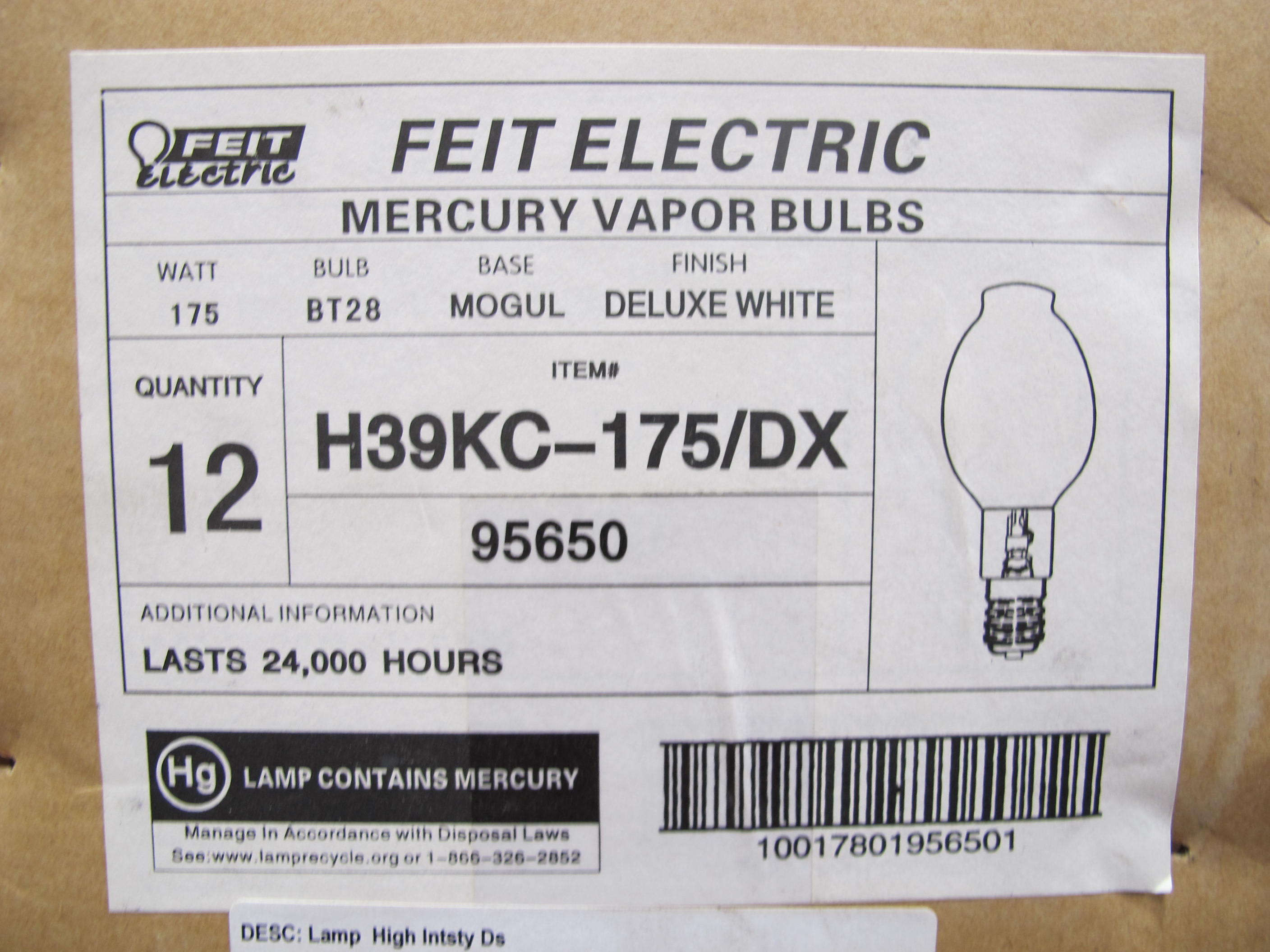 LOT TO INCLUDE: MISC. GE AND PHILLIPS FLUORESCENT, INCANDESCENT, AND HID LAMPS AND LIGHTING FIXTURES. LOADING & HANDLING FEE $15-4228